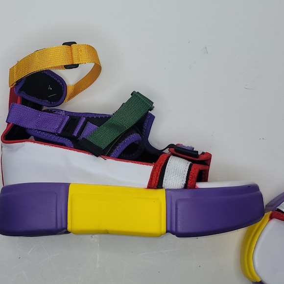 Women's Multi Colored Platform Velcro Strapped Sandal - Picture 15 of 16